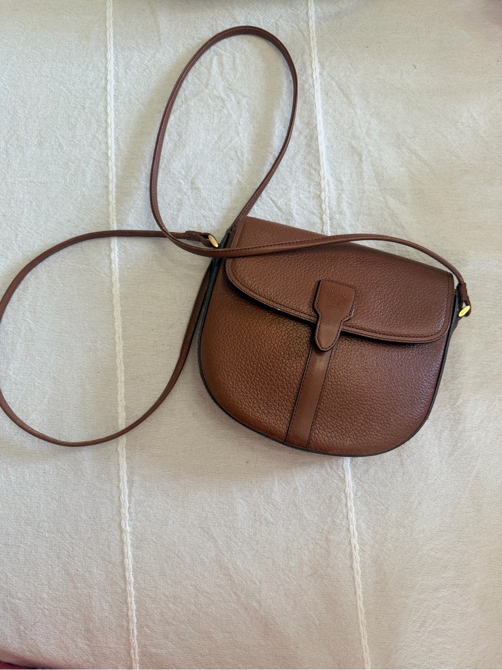 Burberry Brown Leather Crossbody Saddle Bag